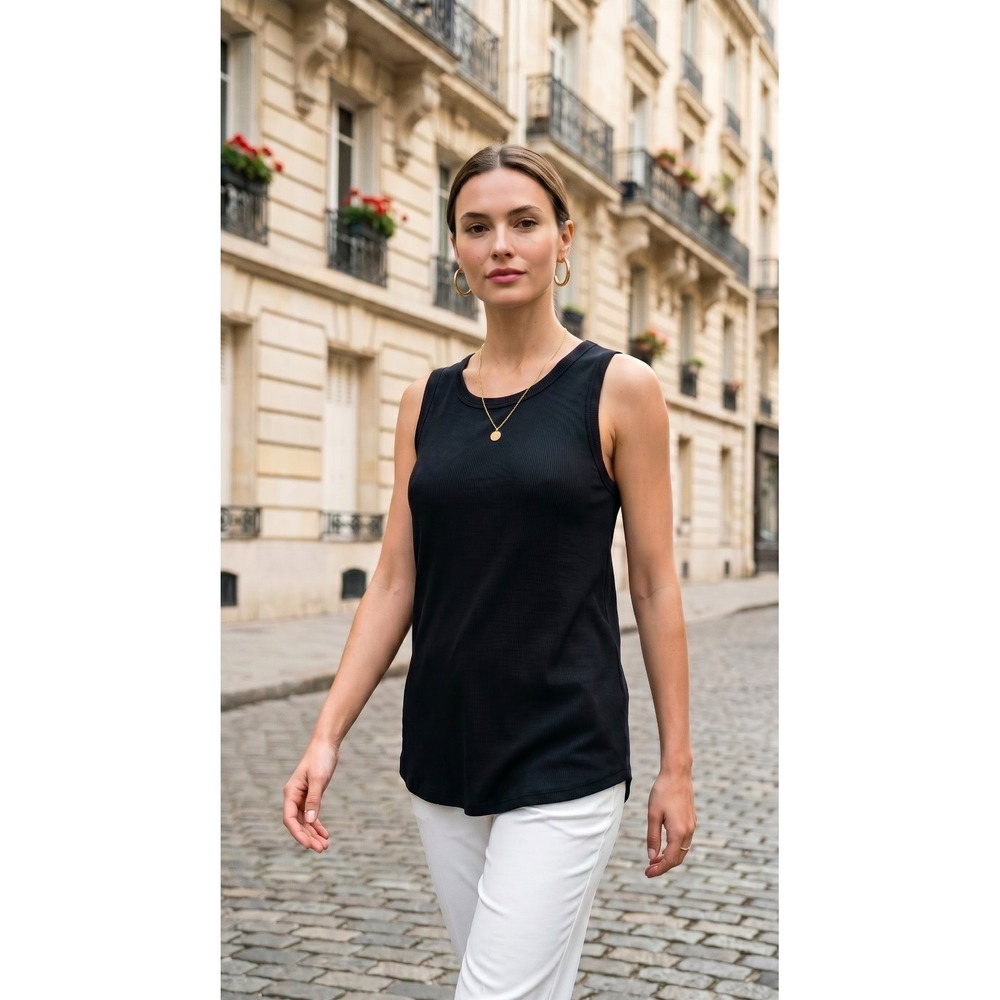 Chico's Women's Zenergy Black Cotton Modal Tank Top‎ Size M